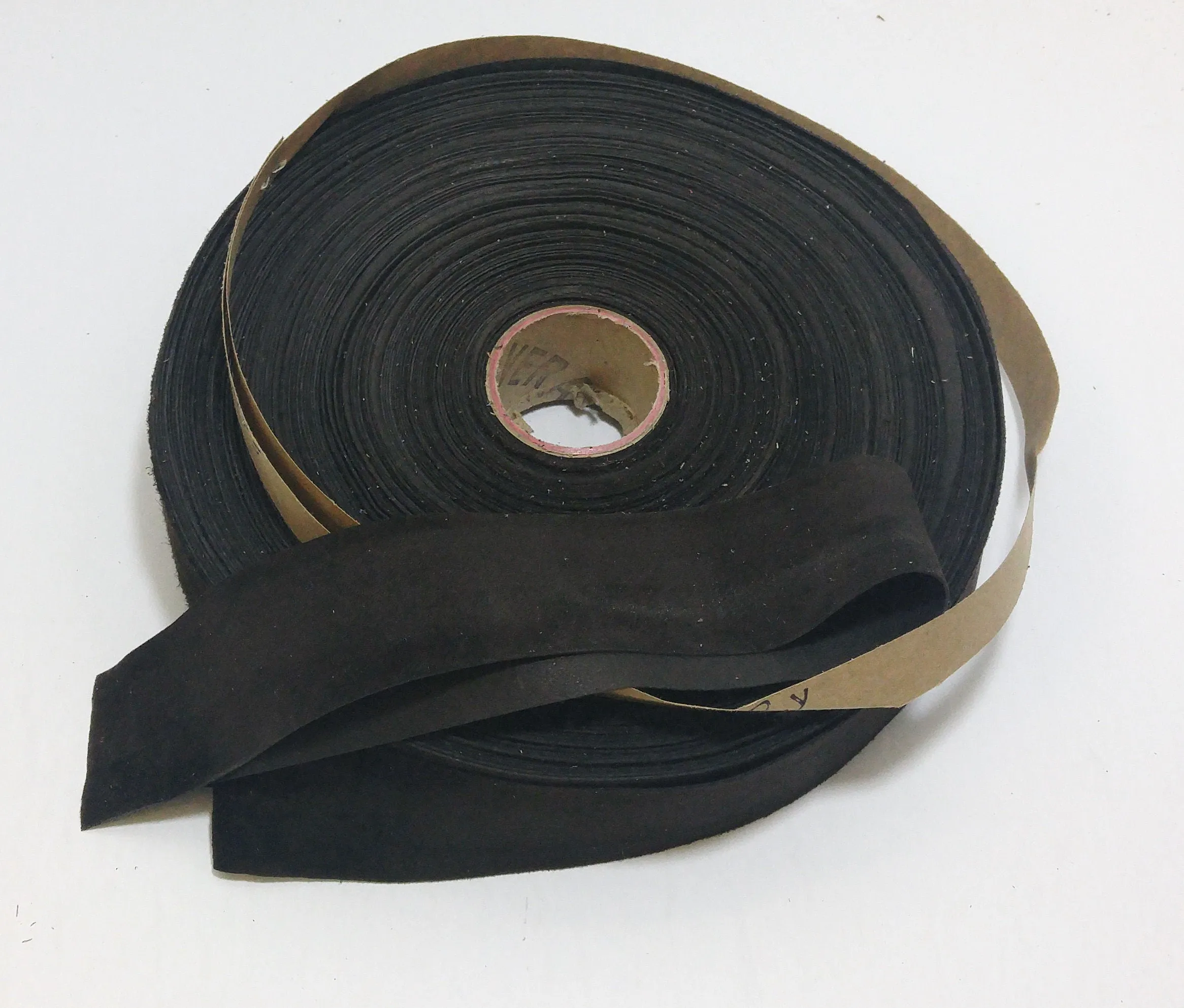 1-1/2" Flat, Pig Suede Binding in Dark Brown (2 yds) 1500NP5 trim tape; edge binding; leather tape