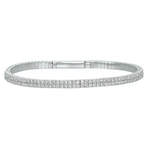 3.00CT DIAMOND 2 ROWS FLEXIBLE BRACELET 14K GOLD