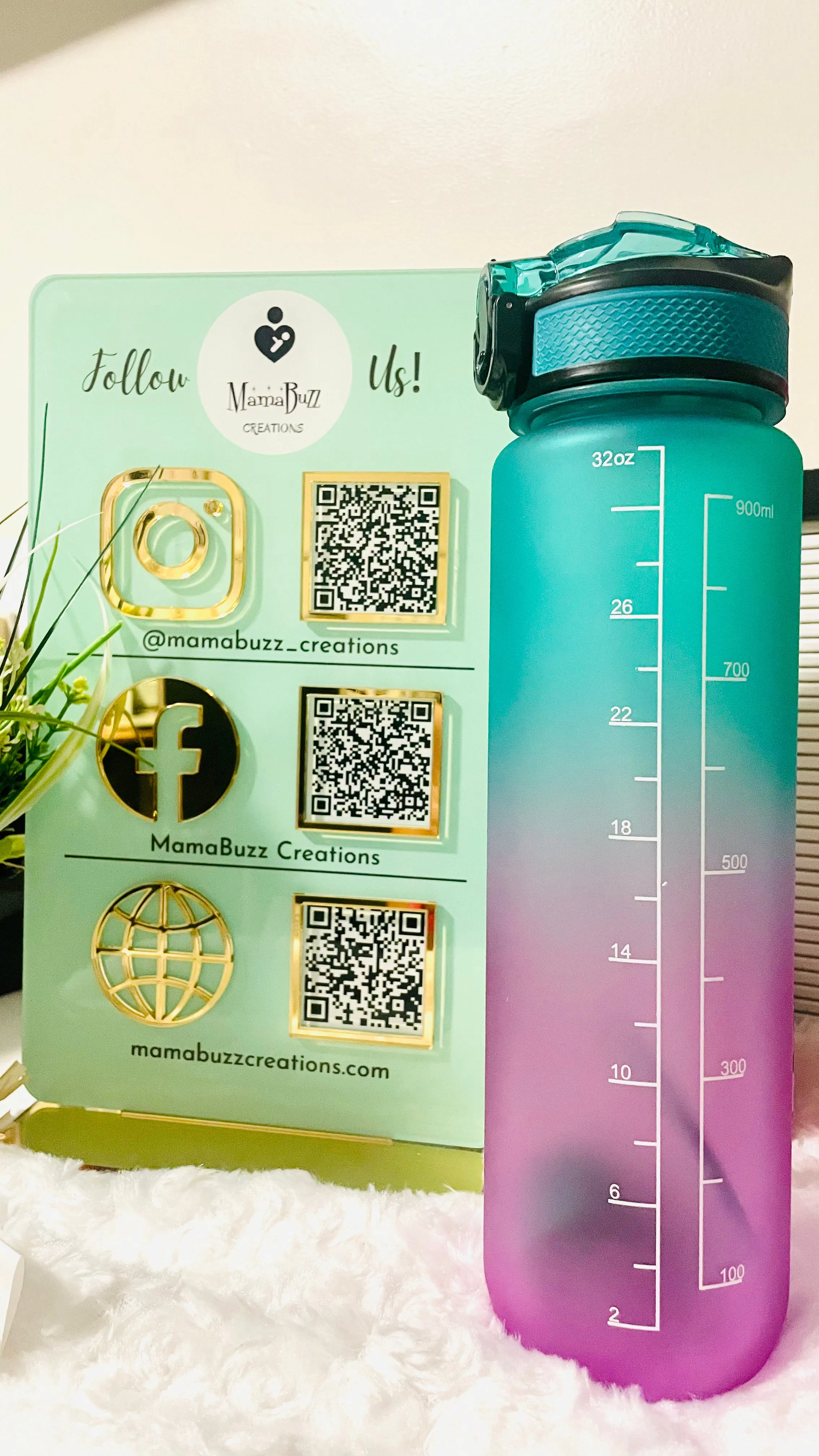 32 oz Timed Custom Name Motivational Water Bottle with straw-for gym, sports, yoga, running, hiking and exercise