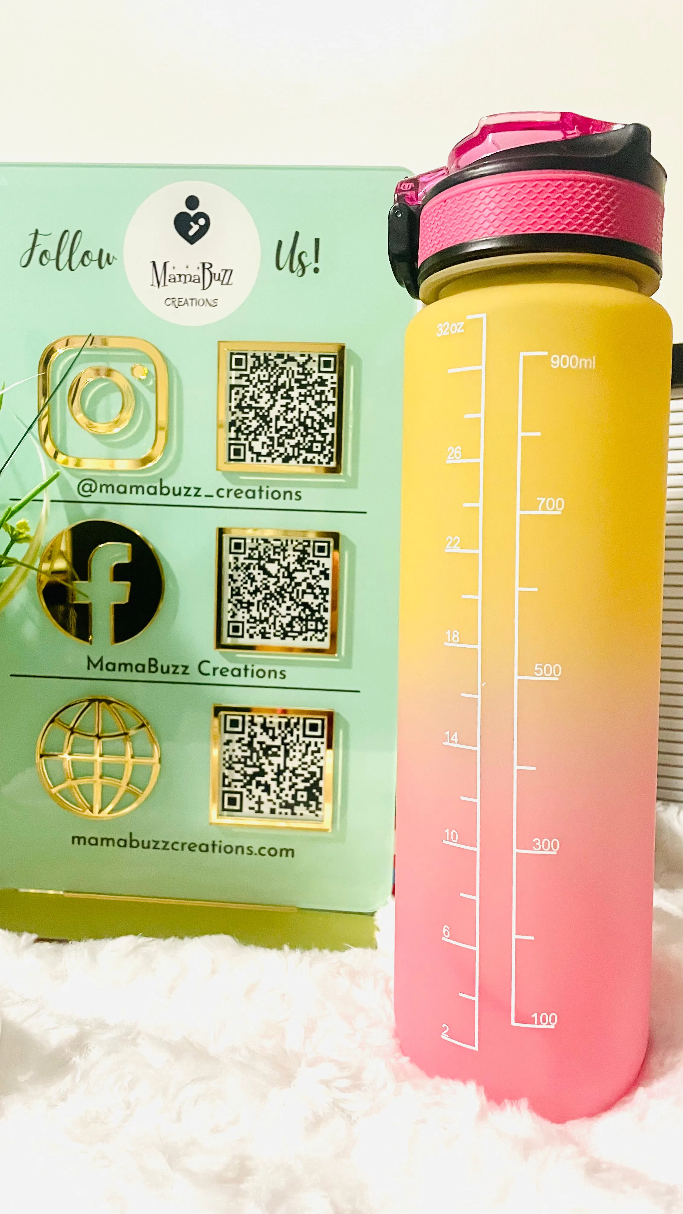 32 oz Timed Custom Name Motivational Water Bottle with straw-for gym, sports, yoga, running, hiking and exercise