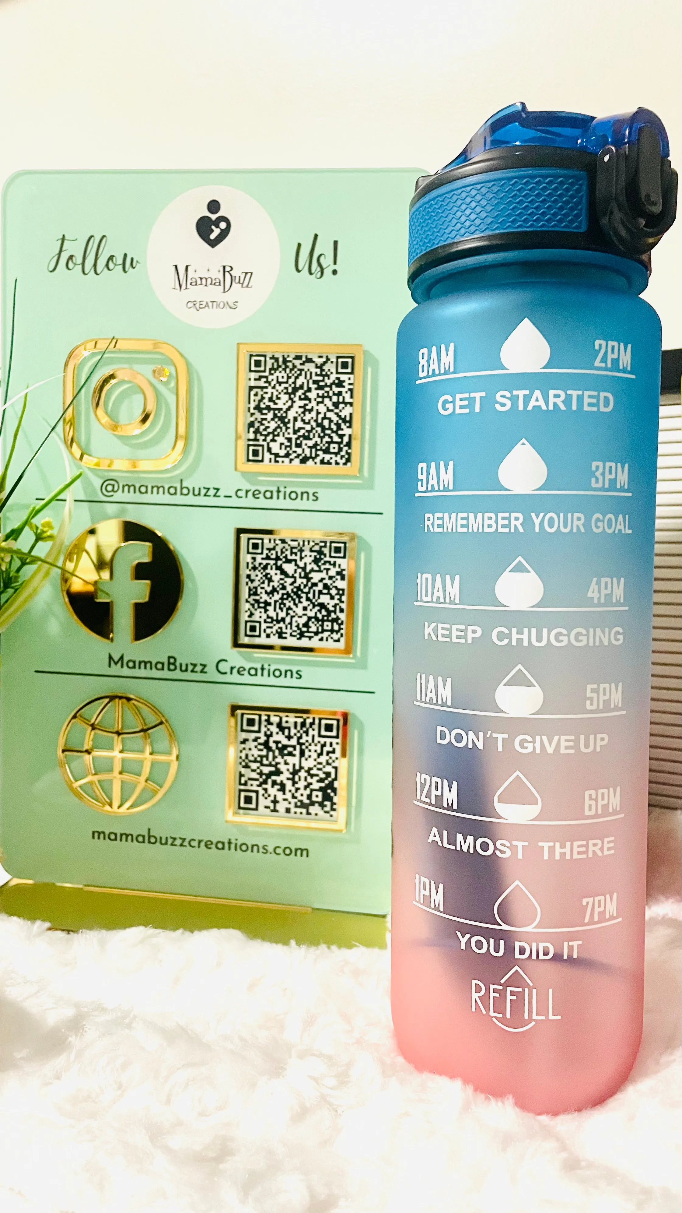 32 oz Timed Custom Name Motivational Water Bottle with straw-for gym, sports, yoga, running, hiking and exercise