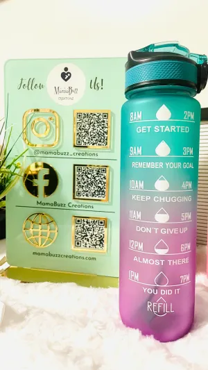 32 oz Timed Custom Name Motivational Water Bottle with straw-for gym, sports, yoga, running, hiking and exercise