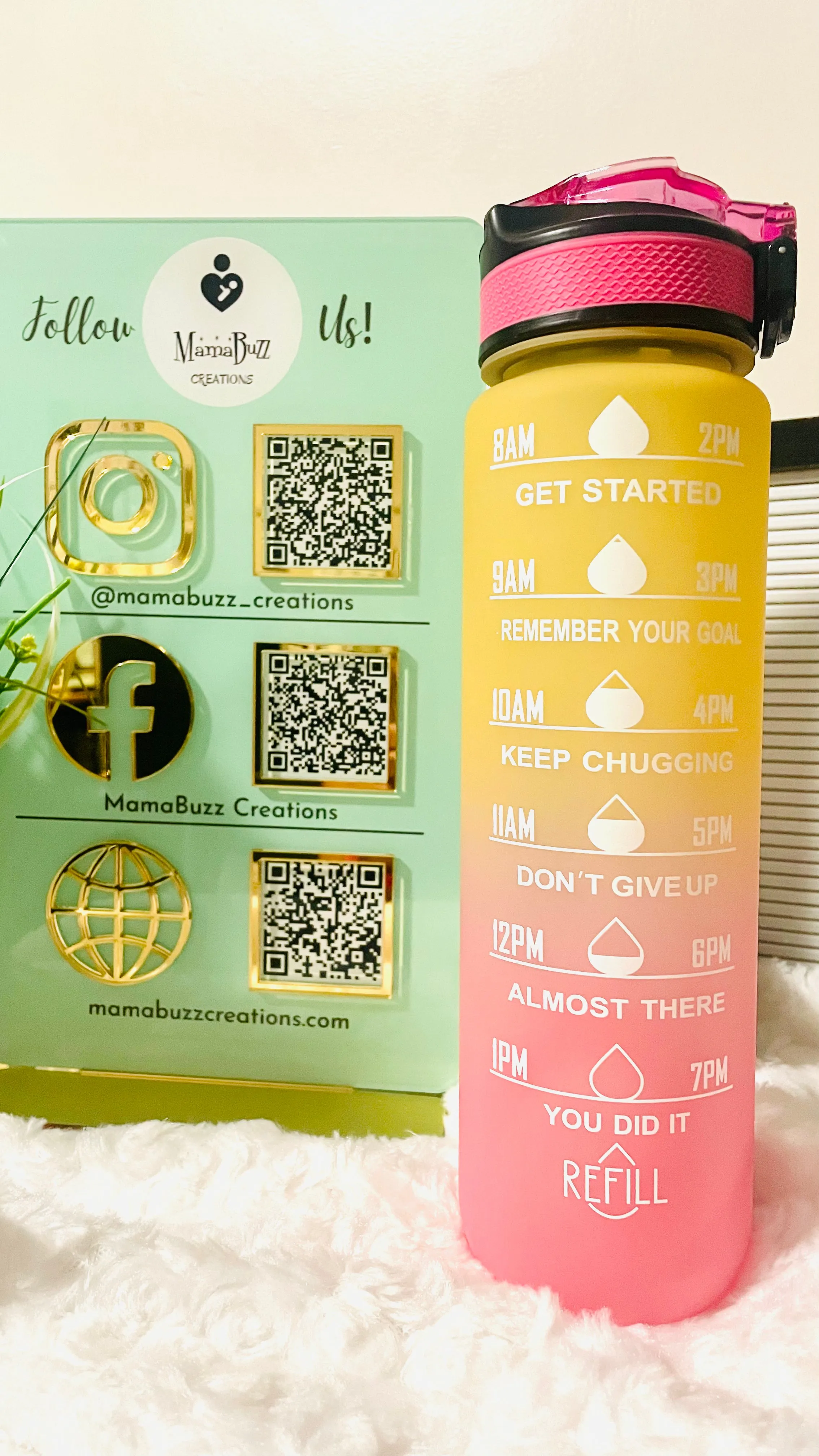 32 oz Timed Custom Name Motivational Water Bottle with straw-for gym, sports, yoga, running, hiking and exercise