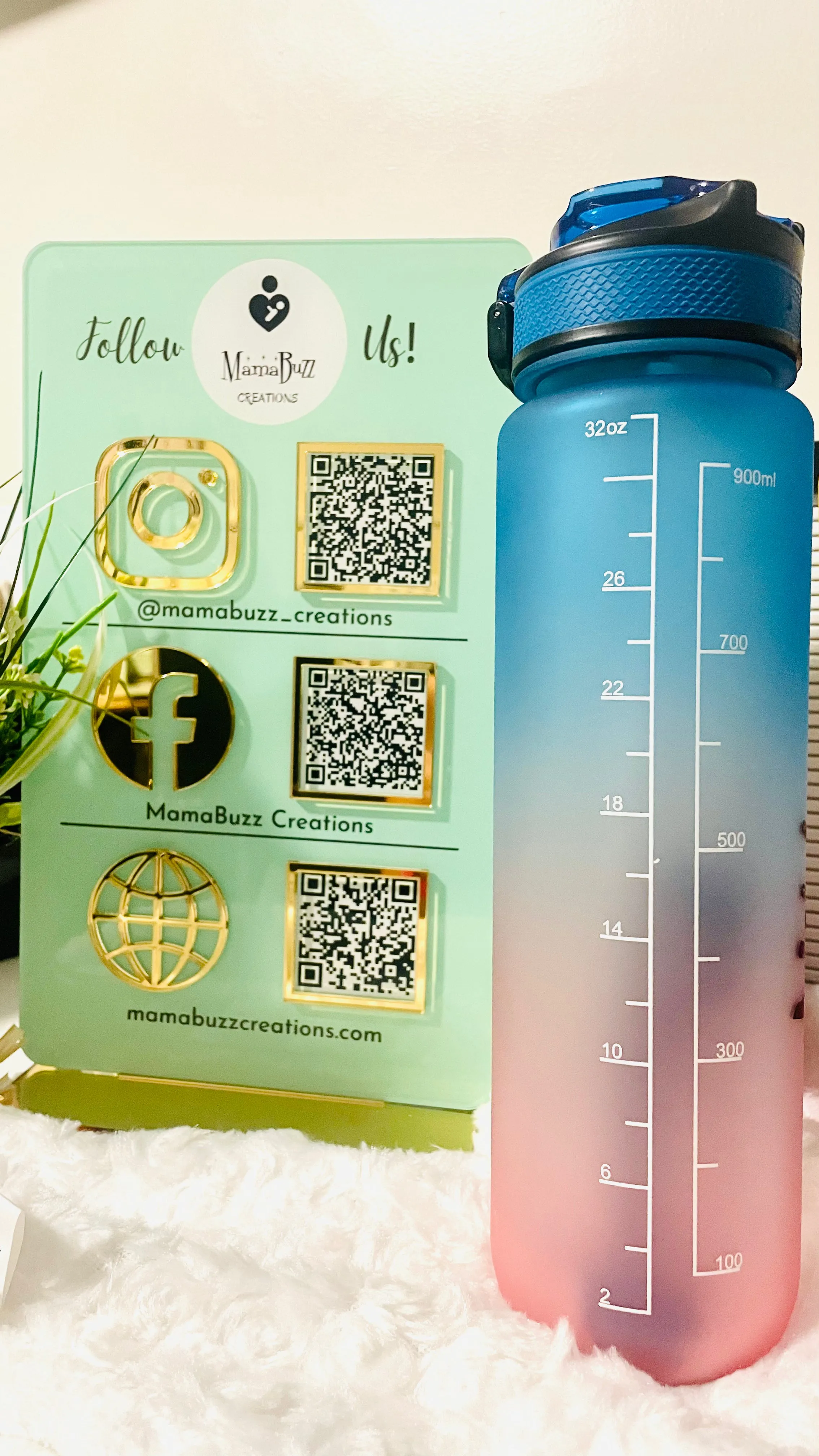 32 oz Timed Custom Name Motivational Water Bottle with straw-for gym, sports, yoga, running, hiking and exercise