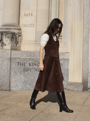 70s Suede Skirt Suit