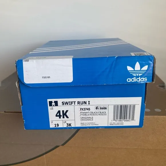 Adidas Swift Run Grey/Black Toddler Sneakers - SZ 4 C