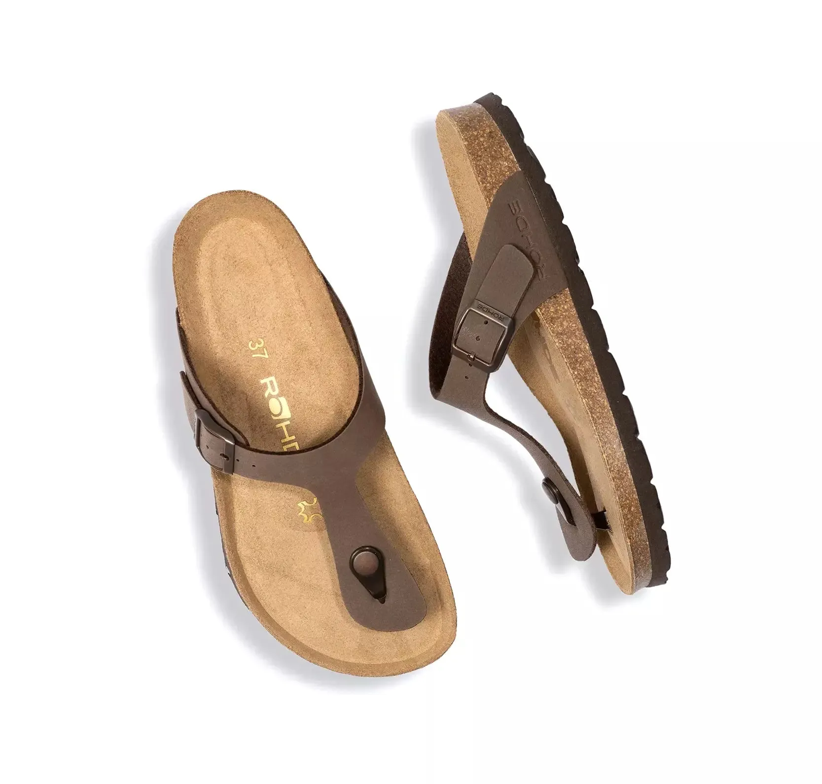 'Alba' women's slide toe sandal - brown