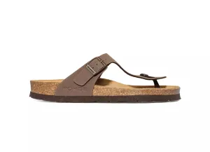 'Alba' women's slide toe sandal - brown