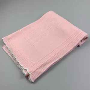 Baby Shawl / Luxury Knitted Spanish Shawl - Pink