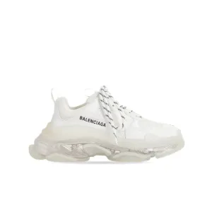 Balenciaga Men's Triple S Clear Sole Sneaker in White