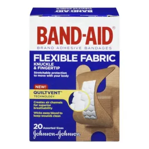 Band-Aid Flexible Fabric Knuckle & Fingertip Assorted Sizes 20