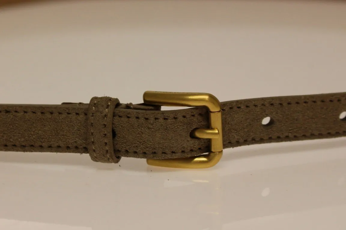 Beige Leather Suede Belt