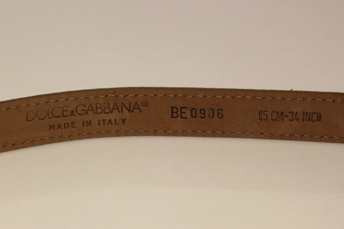 Beige Leather Suede Belt
