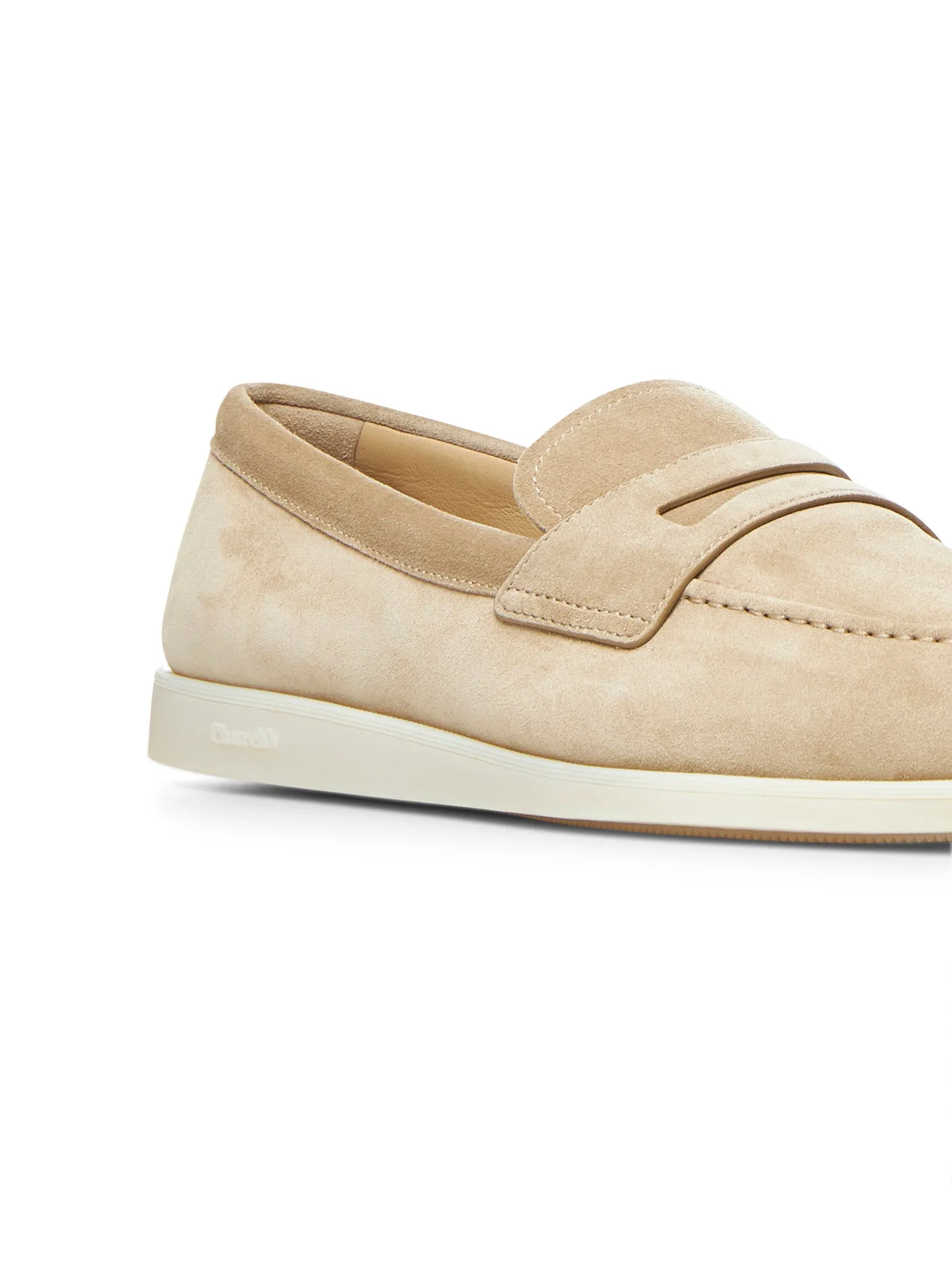 Beige suede Saddle loafers