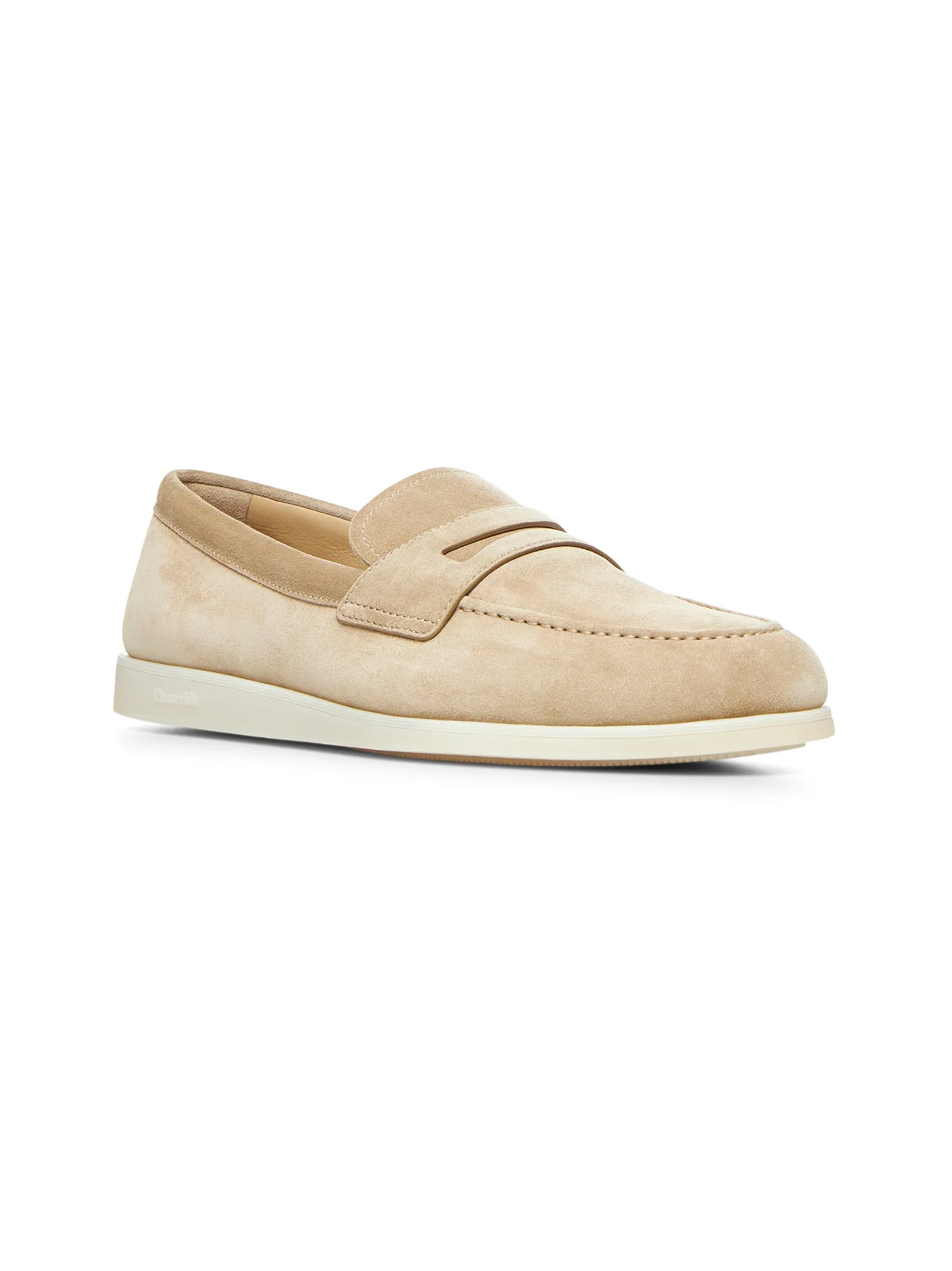 Beige suede Saddle loafers