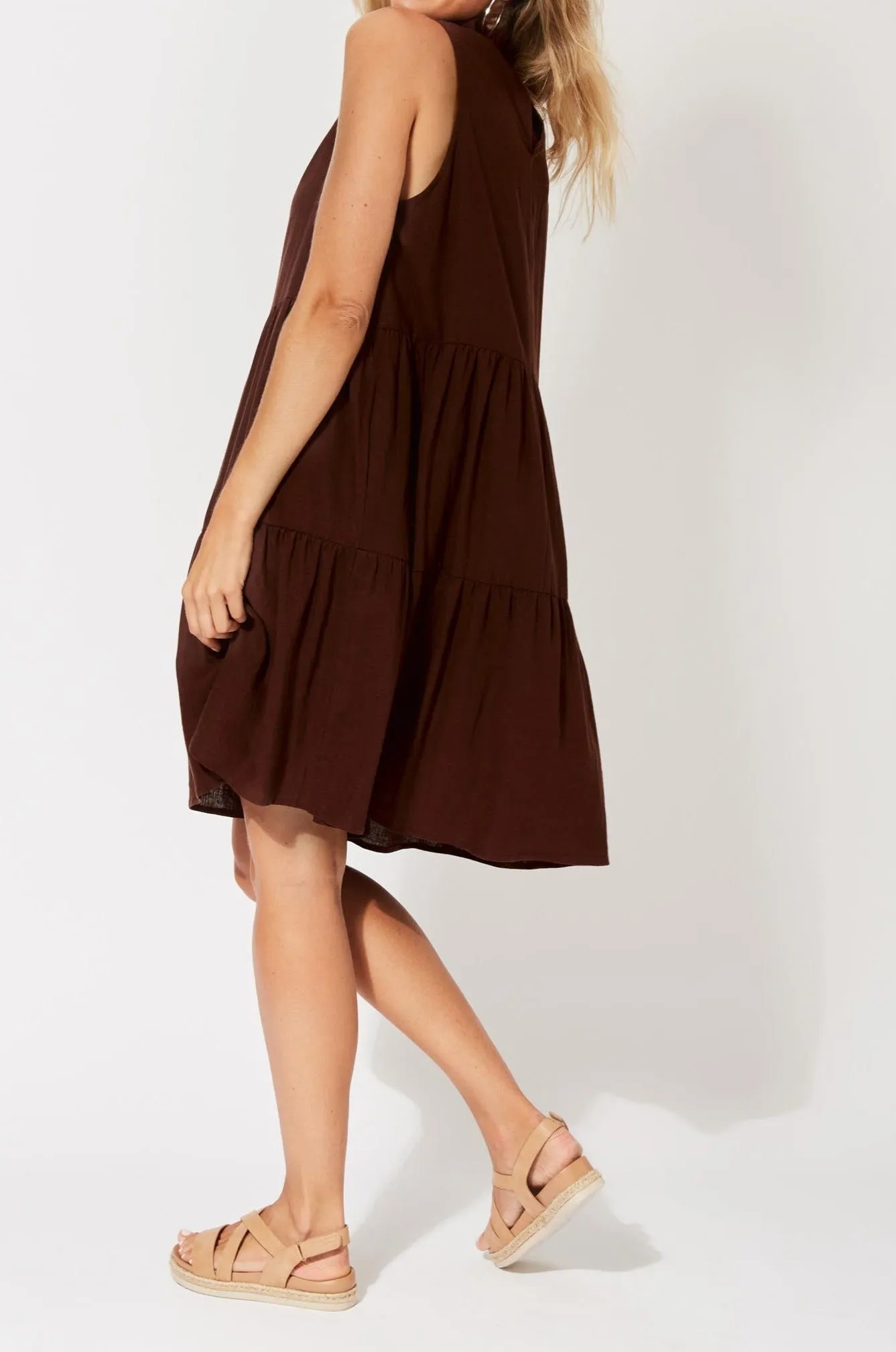 Belize Frill Dress - Henna