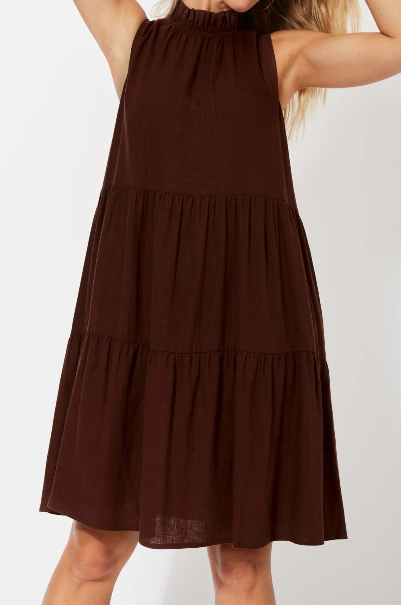 Belize Frill Dress - Henna