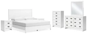 Binterglen King Panel Bed with Mirrored Dresser, Chest and 2 Nightstands