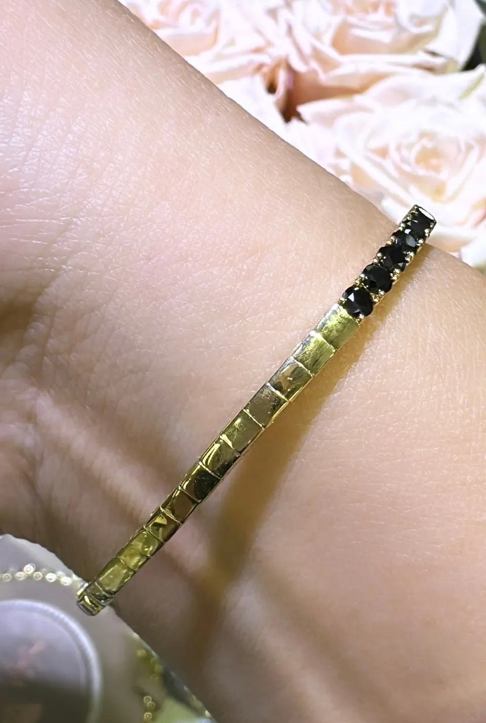 Black Diamond Semi Flexible Bangle Bracelet 2.53ct tw