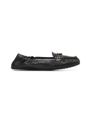 Black nappa leather loafers