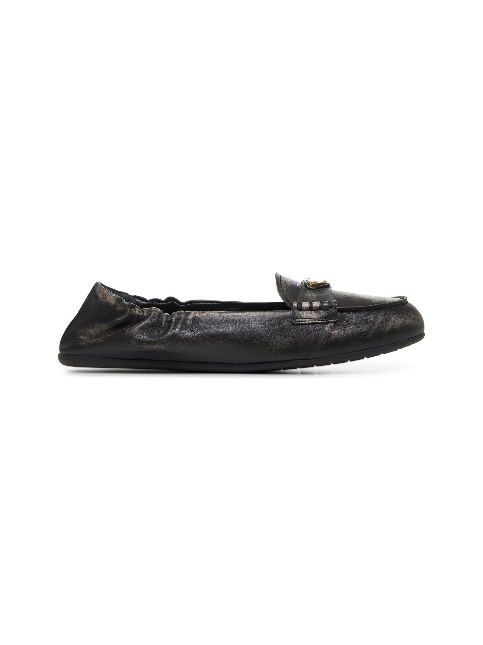 Black nappa leather loafers