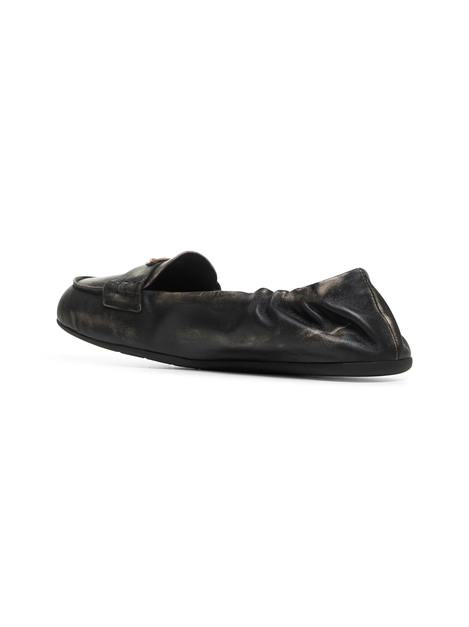 Black nappa leather loafers