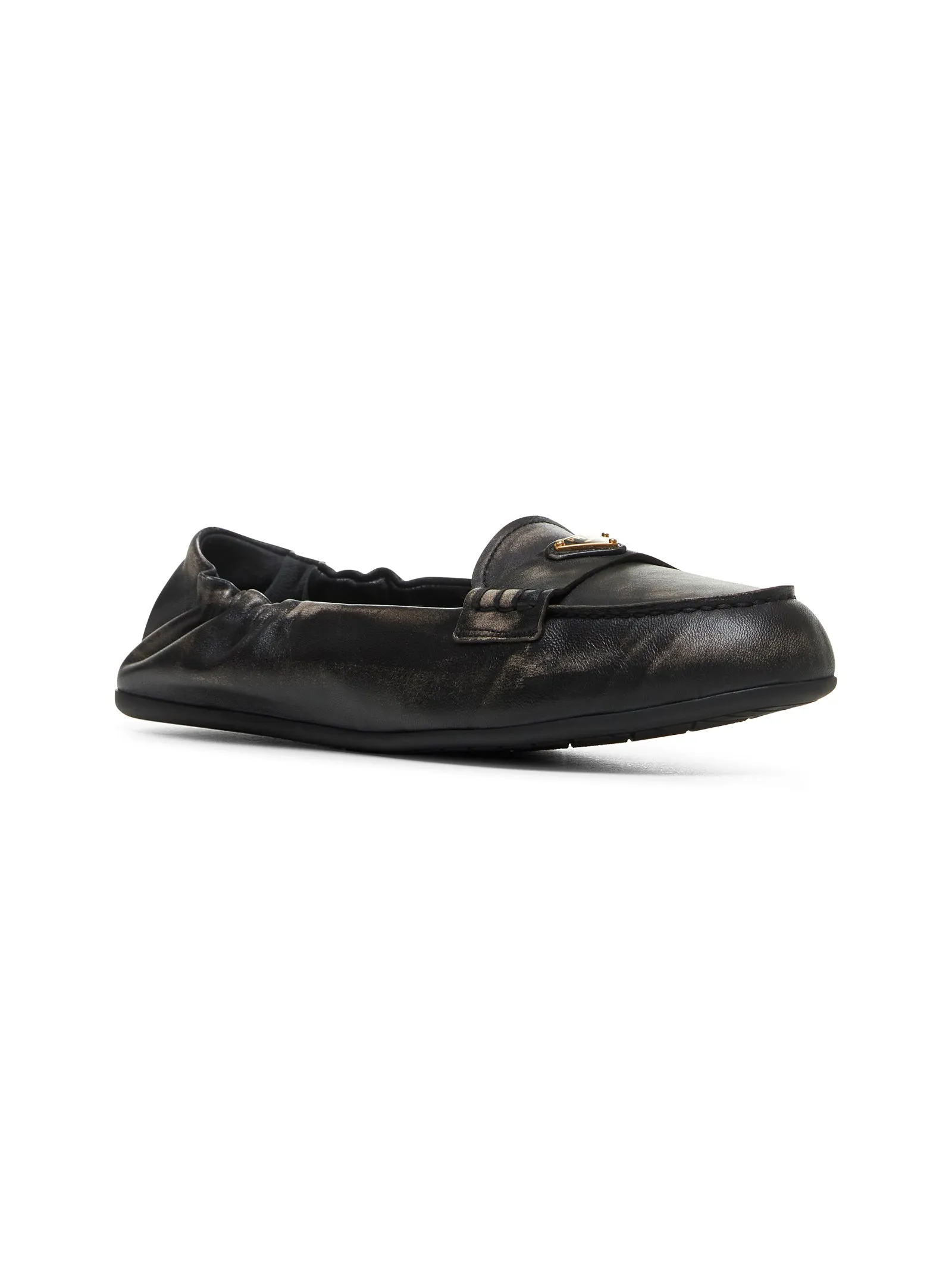 Black nappa leather loafers