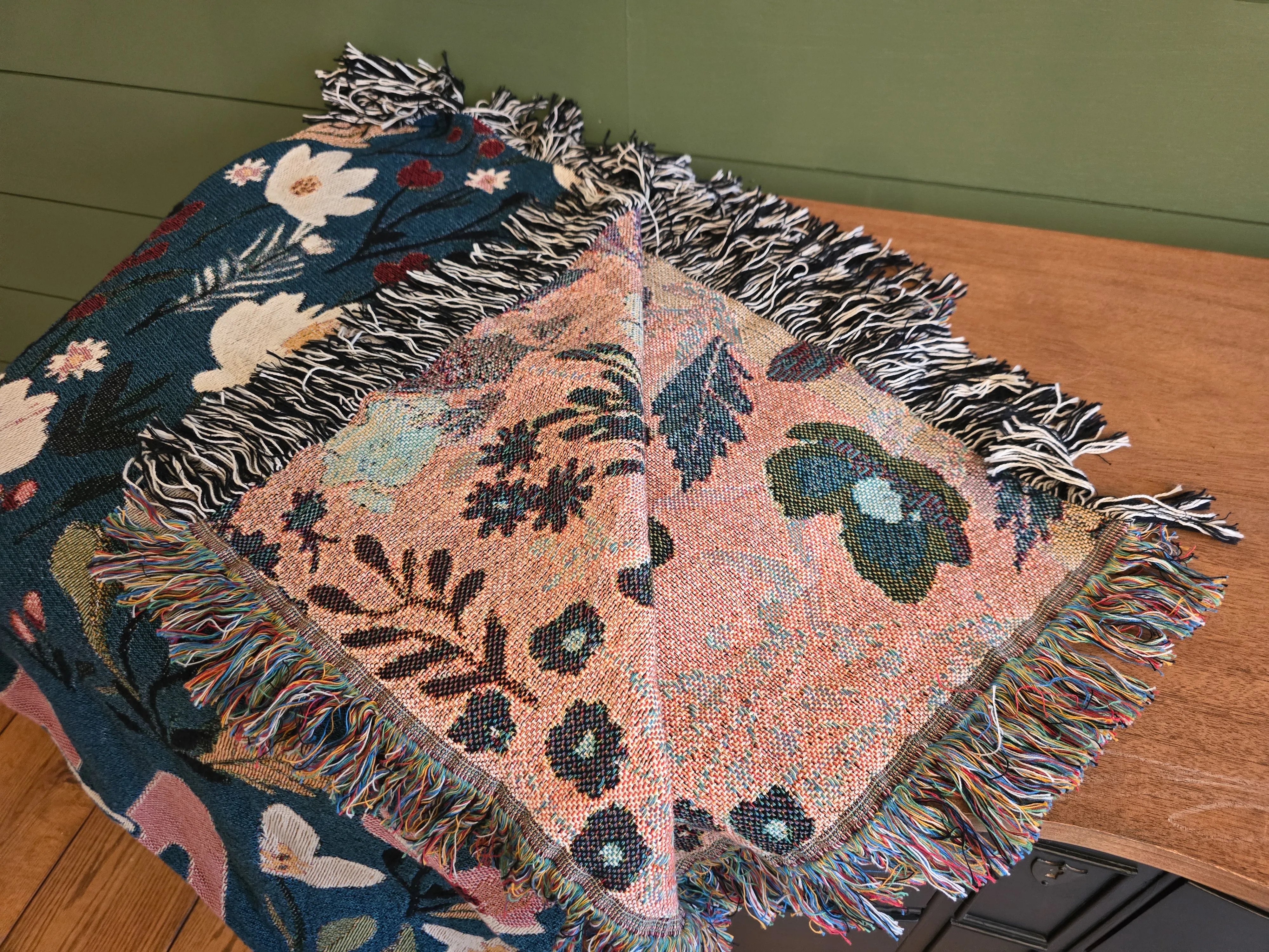 Blue Floral Mother Blanket with Names