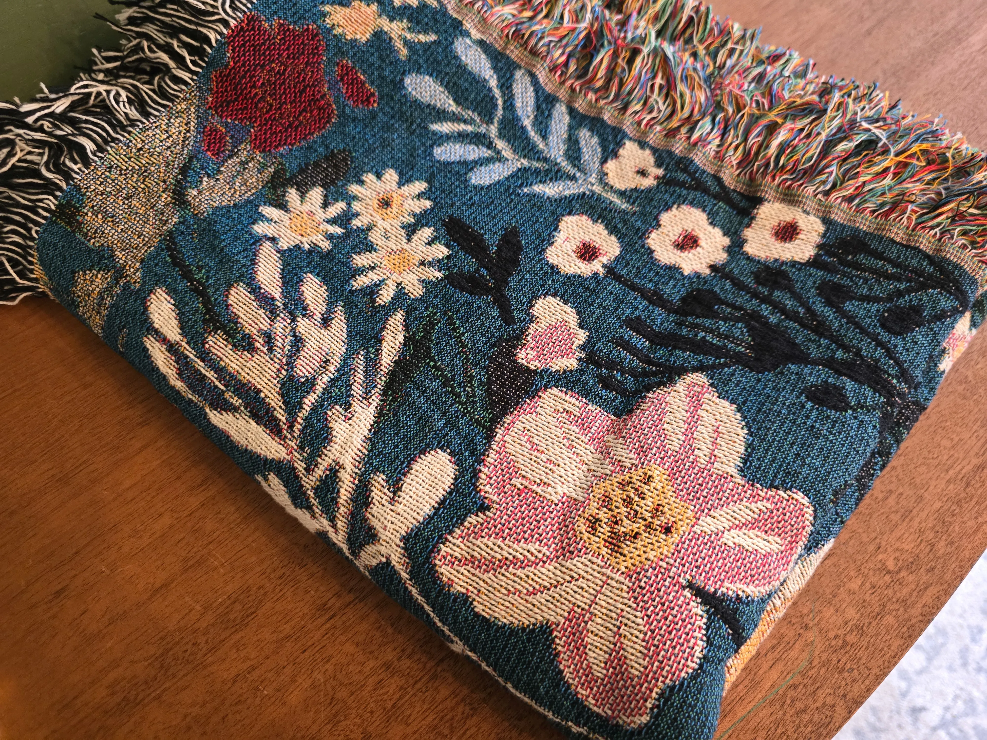 Blue Floral Mother Blanket with Names