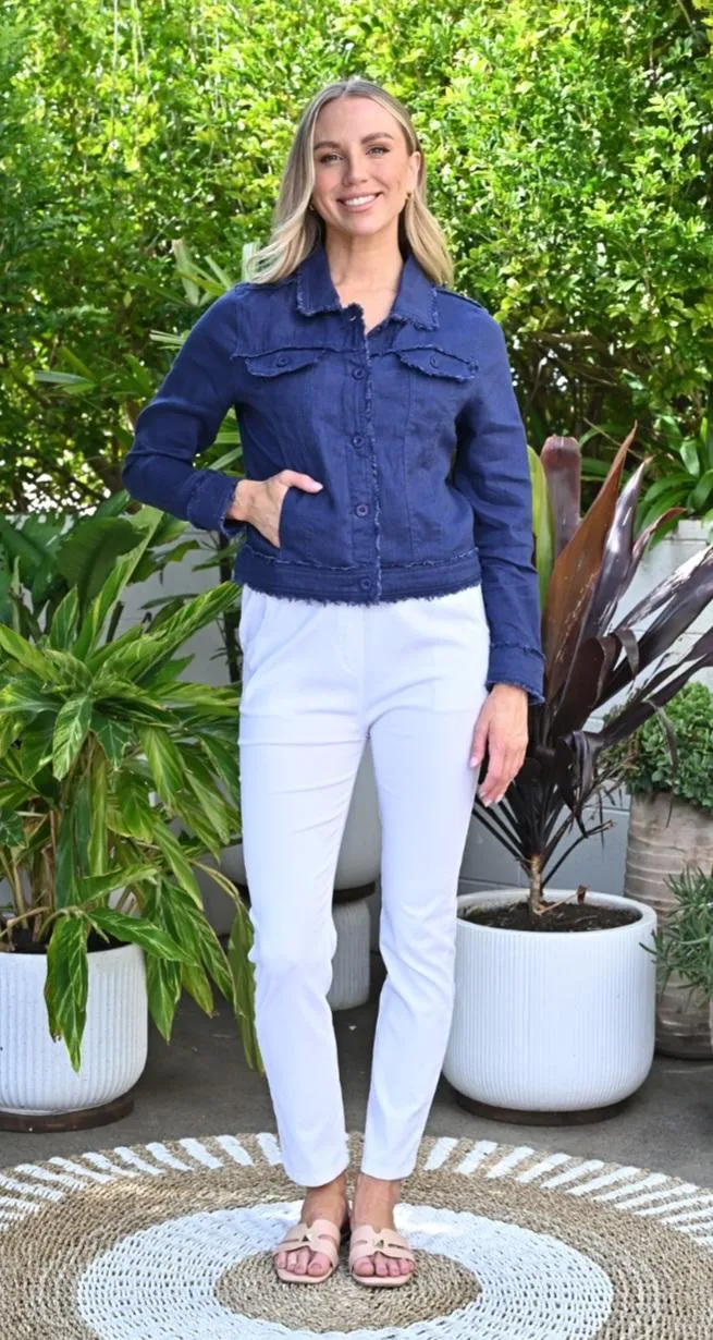 Blue Linen Jacket