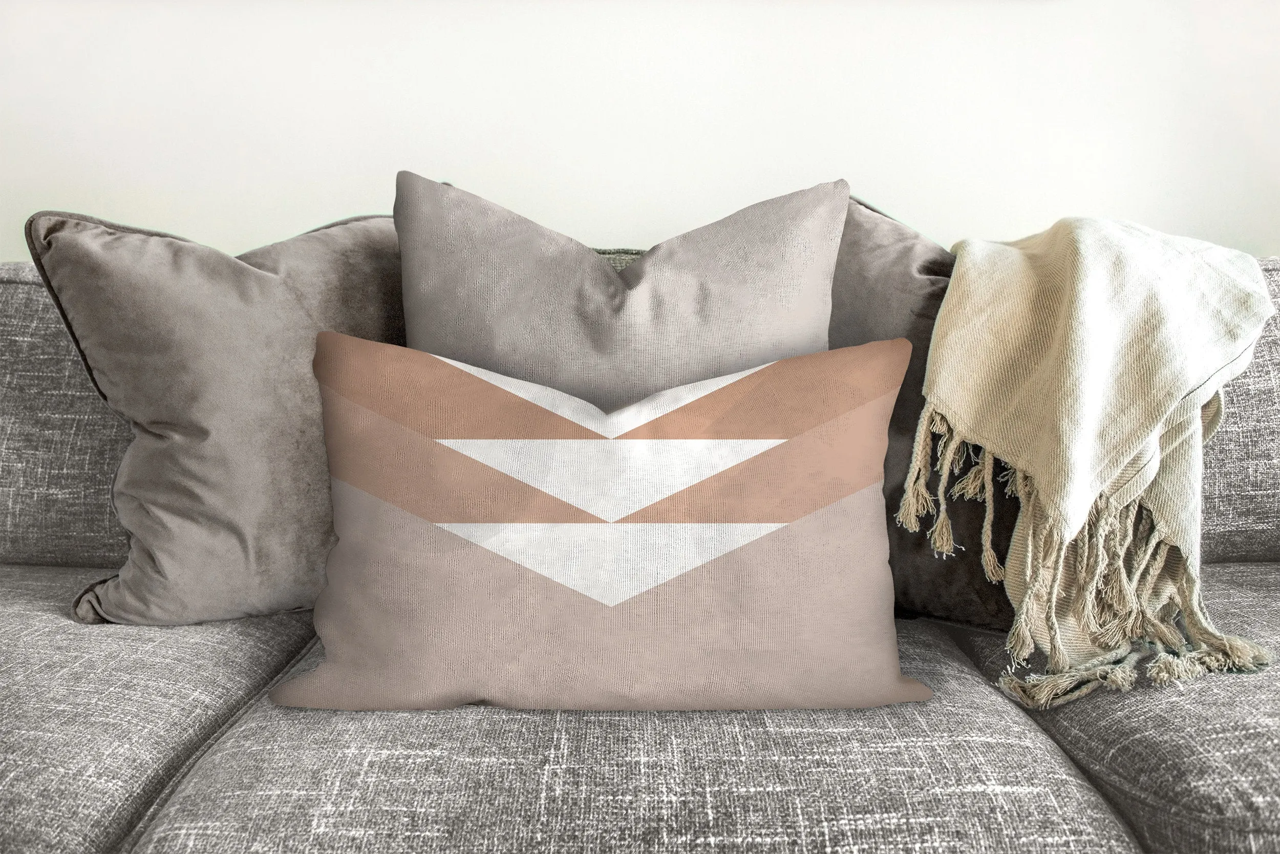 Boho pillow, mid century inspired, geometric, retro style, Interior decor, home decor, pillow cover and insert, home accent pillow