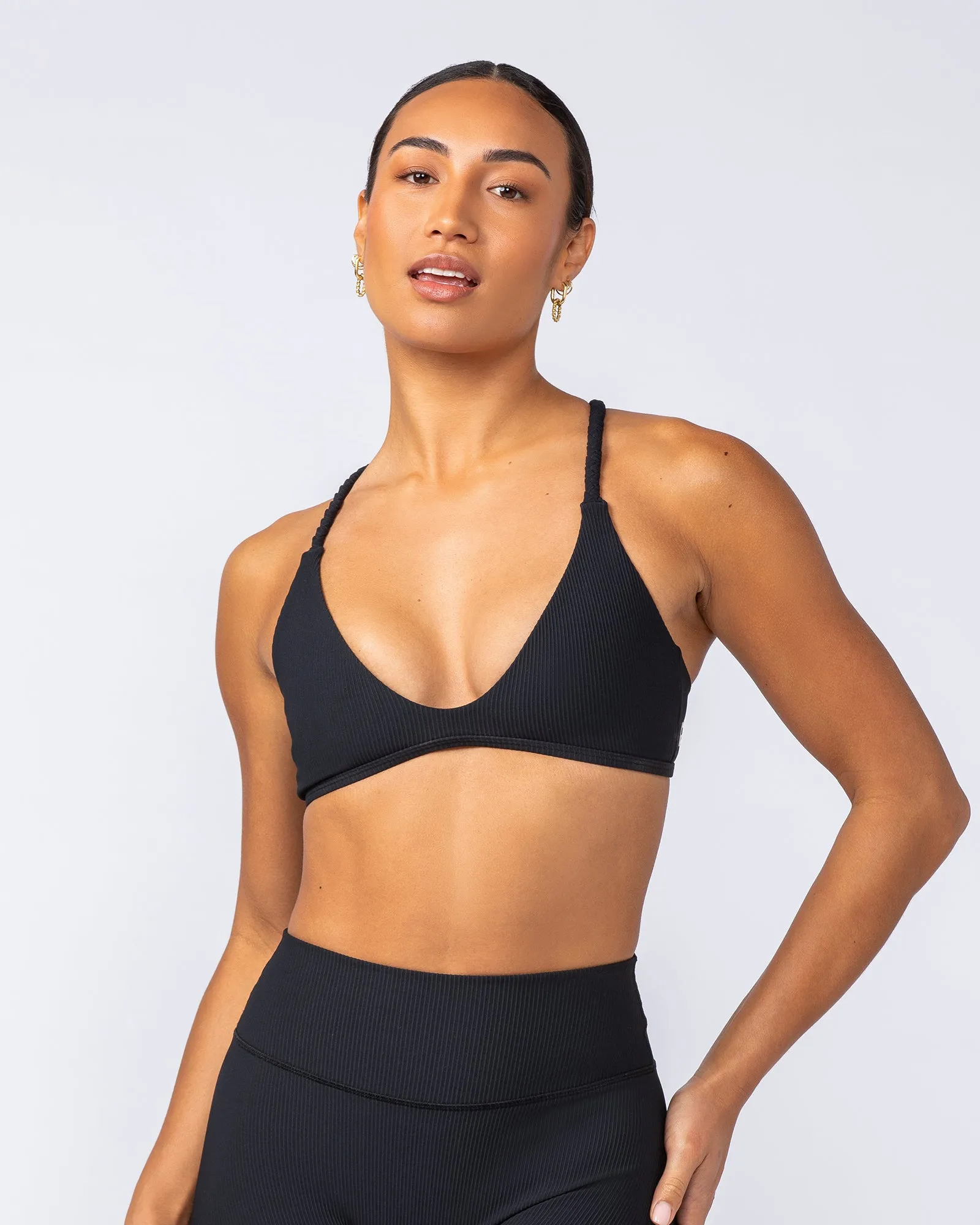 Breeze Rib Bralette - Black