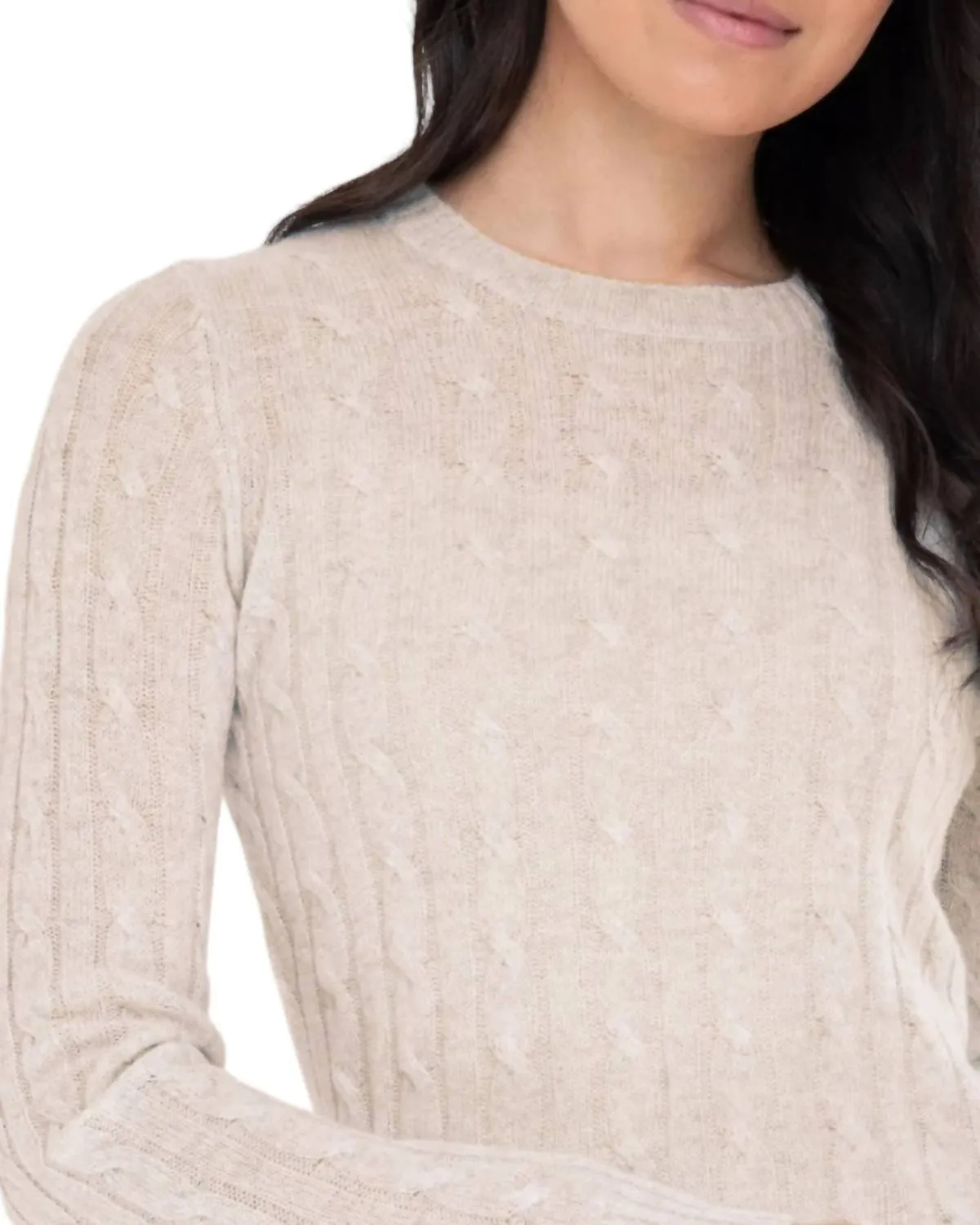 Breezy Cable Pullover Sweater In Snow