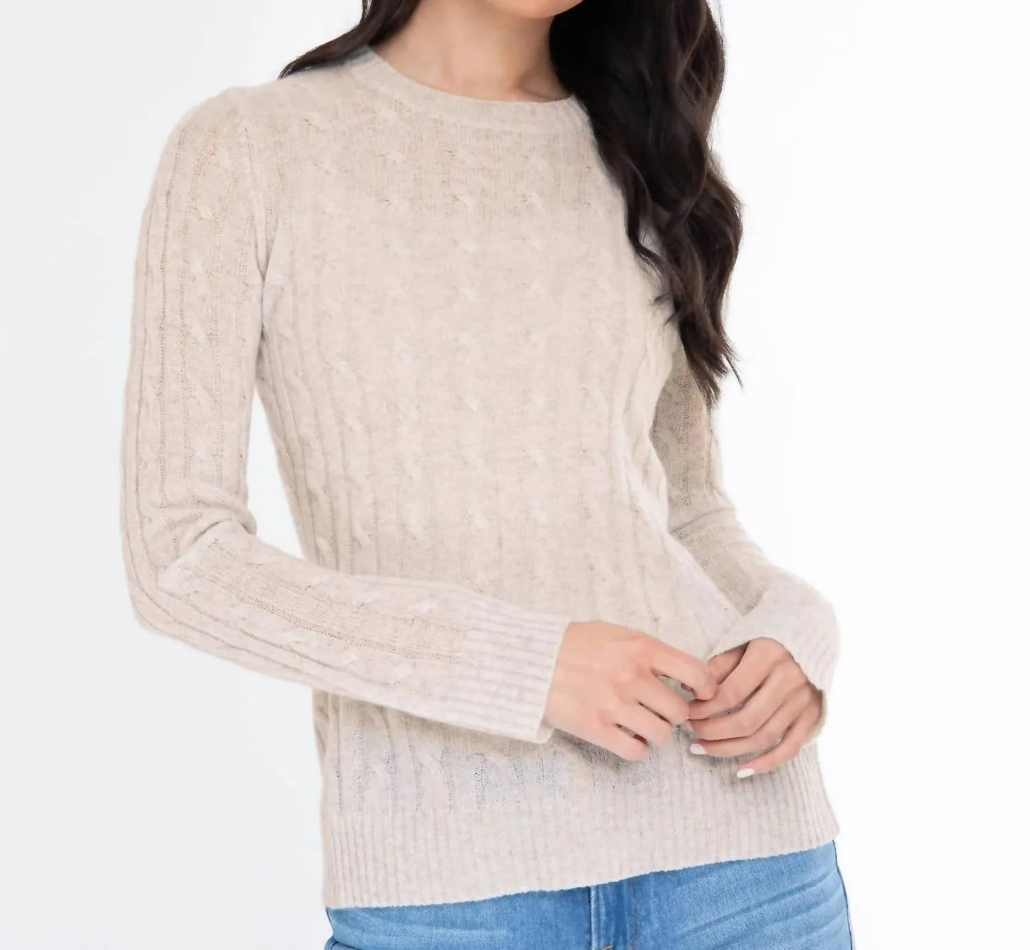 Breezy Cable Pullover Sweater In Snow