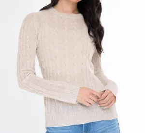 Breezy Cable Pullover Sweater In Snow