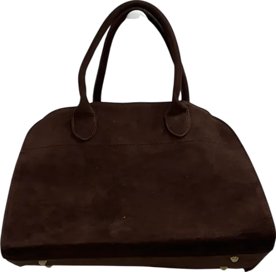 Brown Suede Leather Tote Bag One Size