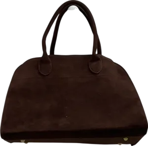 Brown Suede Leather Tote Bag One Size