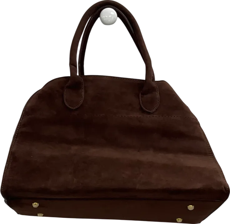 Brown Suede Leather Tote Bag One Size