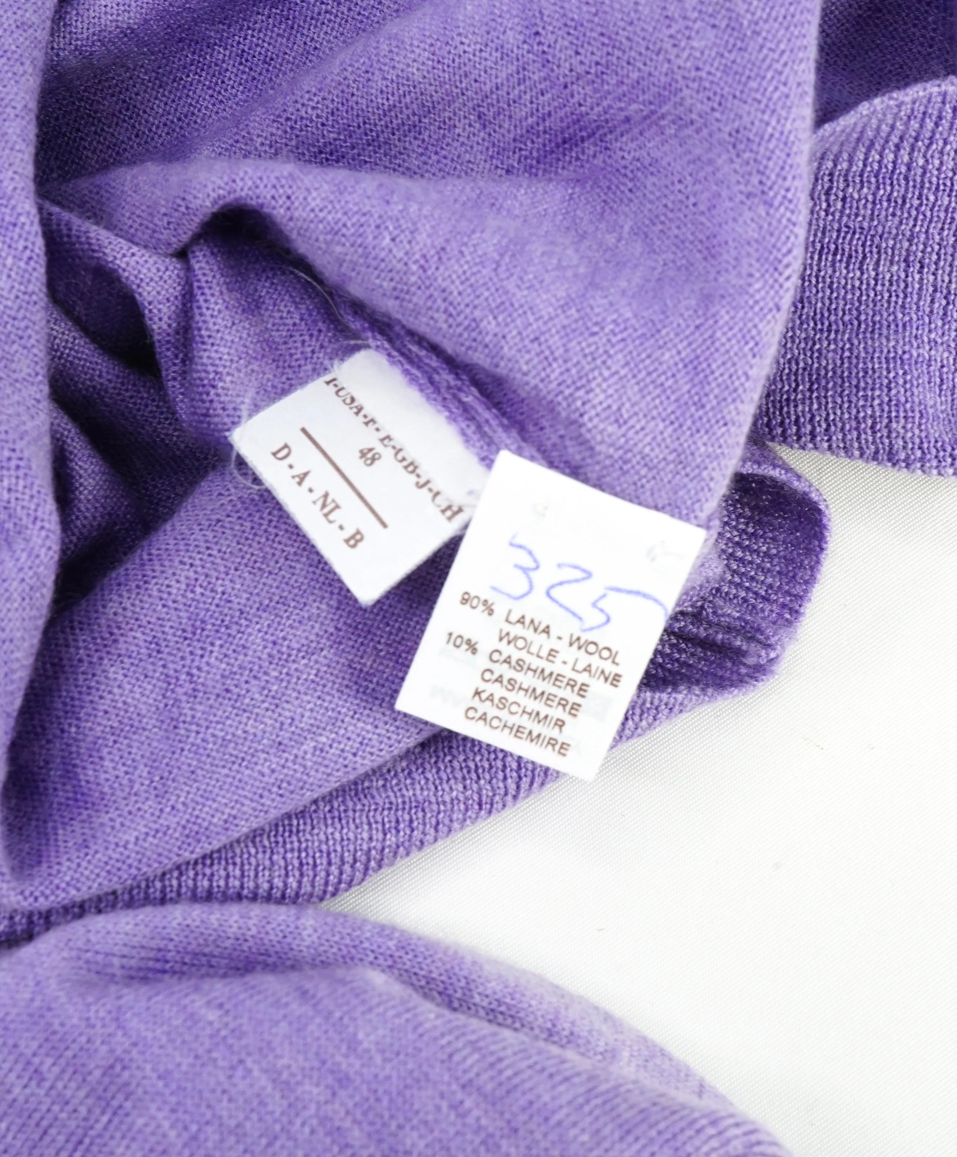 BRUNELLO CUCINELLI - CASHMERE & SUEDE Blend Purple Crewneck Sweater - S(48)