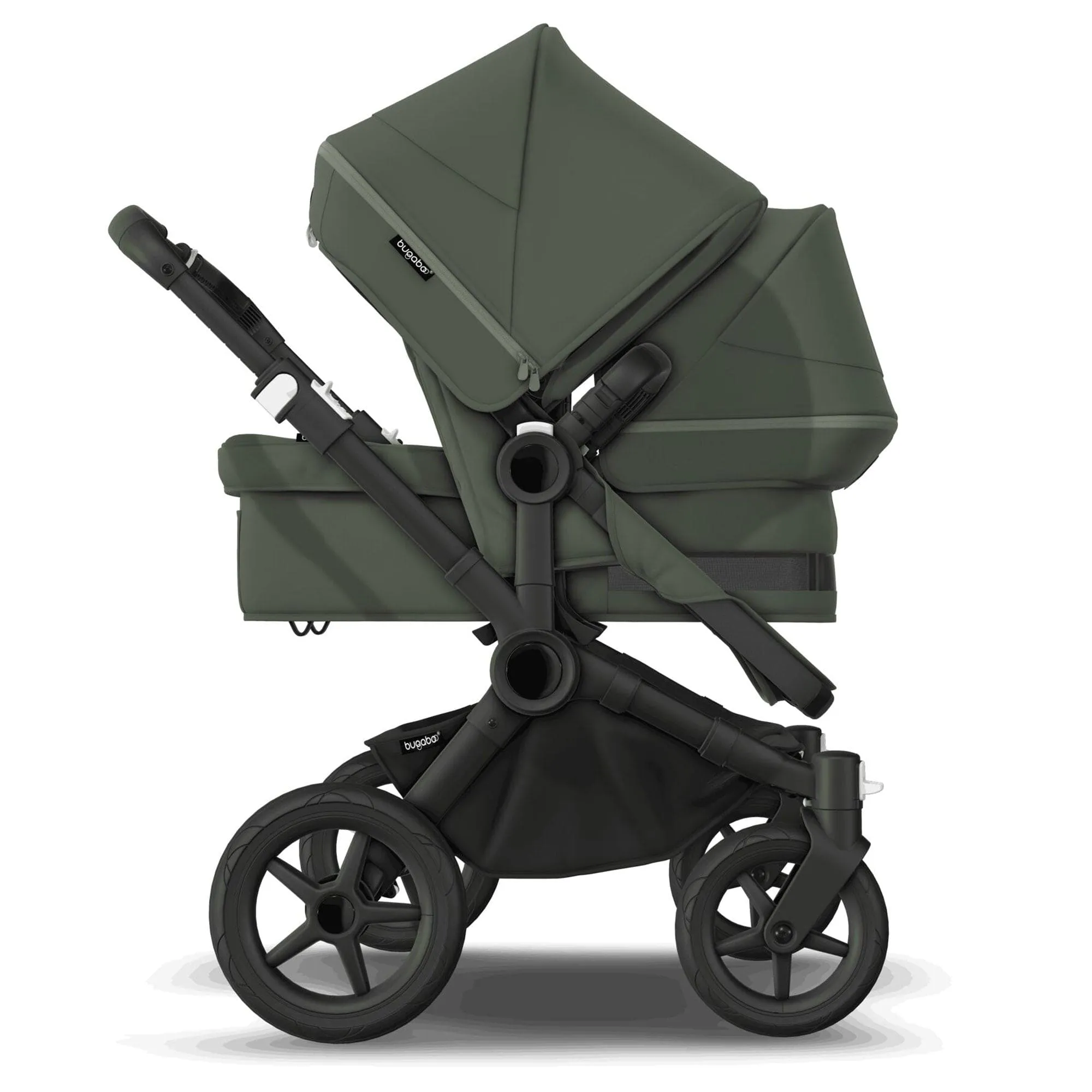 Bugaboo Donkey 5 Duo Complete Cloud T Travel System - Forest Green