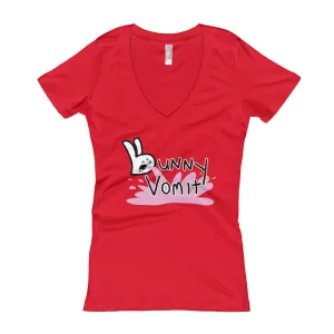 Bunny Vomit Logo Fitted V-Neck T-Shirt