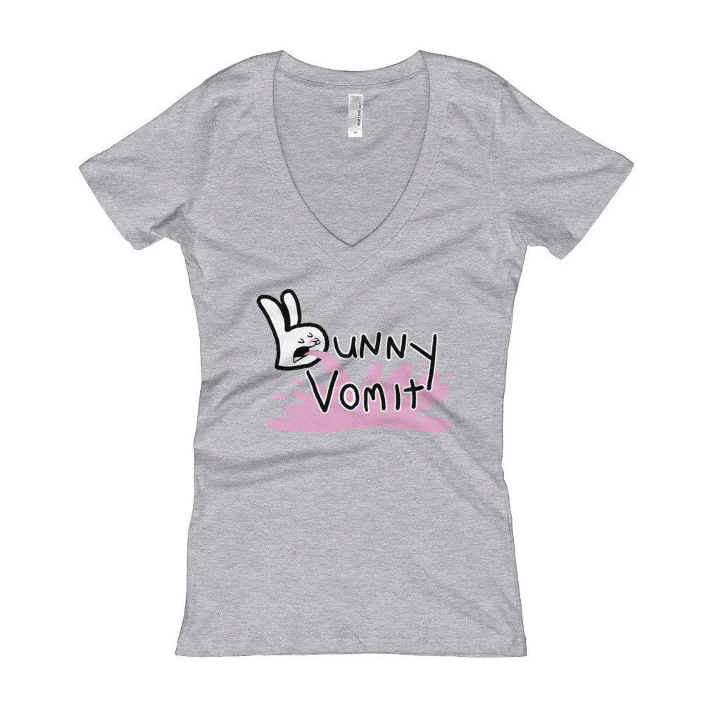 Bunny Vomit Logo Fitted V-Neck T-Shirt
