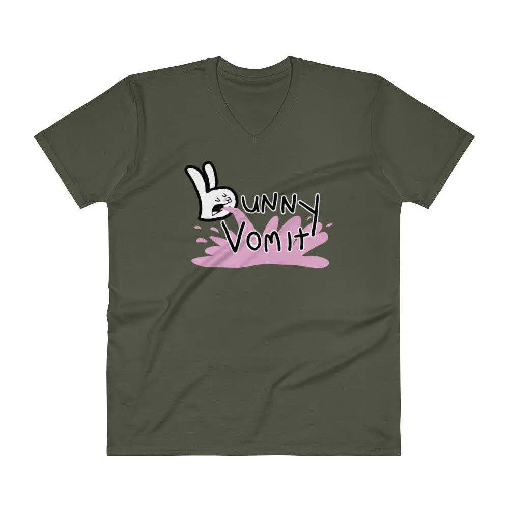 Bunny Vomit Logo V-Neck T-Shirt