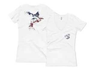CATCH FISH & CHILL WOMEN'S USA MARLIN V TEE