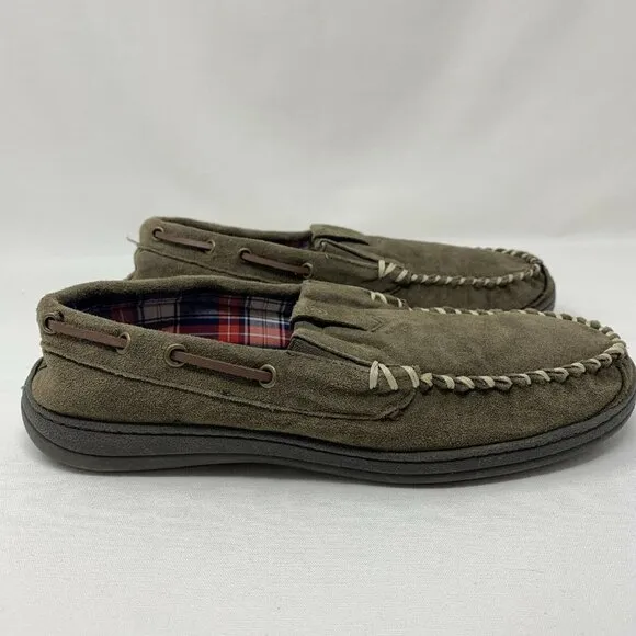 Clarks - Men's 10 Brown Suede Slip-on Slippers