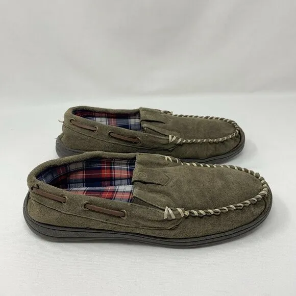 Clarks - Men's 10 Brown Suede Slip-on Slippers