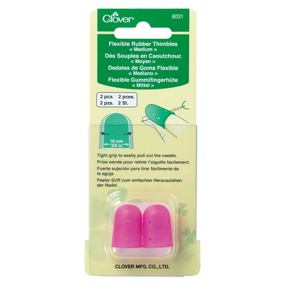 CLOVER - Flexible Rubber Thimbles - Medium - 2 pcs