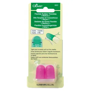 CLOVER - Flexible Rubber Thimbles - Medium - 2 pcs