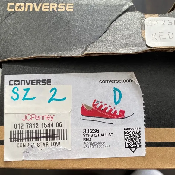 Converse Chuck Taylor Sneakers Size 2