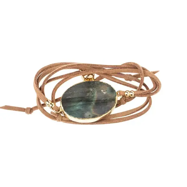 CONVERTIBLE SUEDE STONE WRAP WITH MAGNETIC CLASP